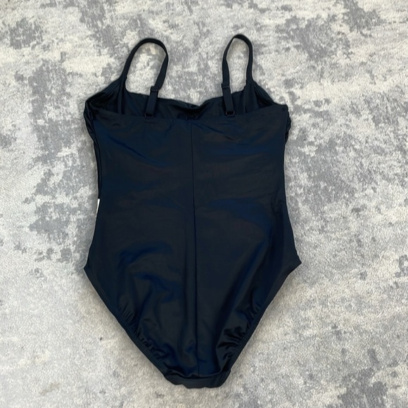 New Miraclesuit Lyra One Piece Swimsuit Spectra Black Contrast Mesh Side Sz 10 - Picture 6 of 12